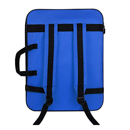 A3 Art Portfolio Carry Case Bag Drawboard Storage Portable Shoulder Tote - color: Dark Blue