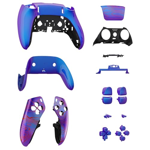 eXtremeRate Full Set Shell with Buttons Touchpad Cover Compatible with p s 5 Edge Controller, Damascuscamo Replacement Decorative Trim Shell Front Back Plates Compatible with p s 5 Edge Controller - color: Damascuscamo