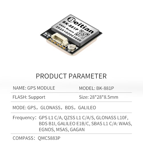 9th Generation Beidou GPS Module Antenna GNSS Racing Drone Flight Controller FPV Unmanned Aerial Vehicle Fixed-Wing BK Series (BK-881P)