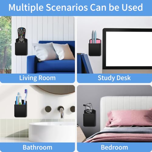 2 Pcs Remote Control Holder Wall Mount,TV Remote Holder for Home(Black)