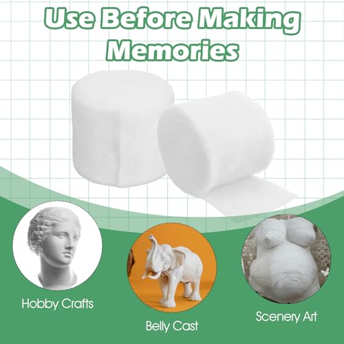 Gjinxi 6 Rolls Cast Padding, Individual Pack Soft Cotton Undercast Padding Wrap, Paddings Bandage Cast Use with Plaster Cloth Gauze for Halloween Wrap Bandage Art, Body Casts, Mask Making, Craft