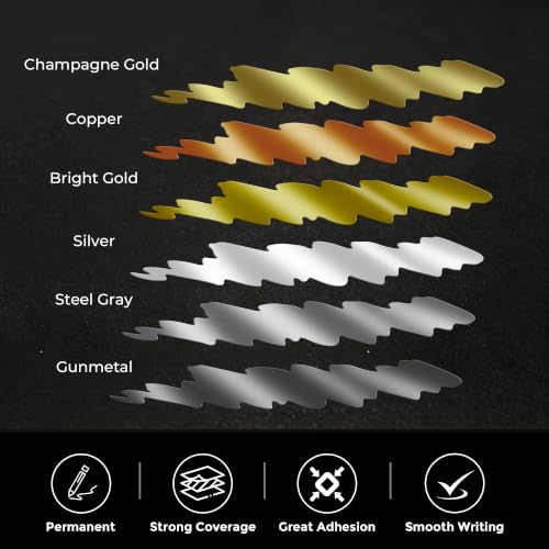 ZSCM Liquid Gloss Shimmer Markers, 6 Colors 3D Models Paint Pens - color: 6 Packs-Shimmer