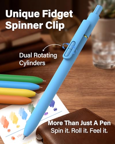inkipen Colorful Gel Pens, 0.5mm Fine Point, 8 Pack - color: Dopamine Blue Ink -8pack