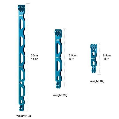 HSU Aluminum Alloy Extension Arm Kit Metal Pole Mount Helmet Stick (7 Pcs) - color: Blue
