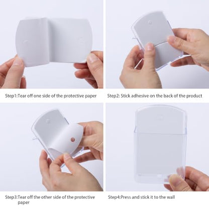 Septe 2Pcs Remote Control Holders Wall Mount, Self Adhesive TV Controller Holder, Wall Pen Holder Storage Box for Home Office (Clear) - color: Clear,2pcs