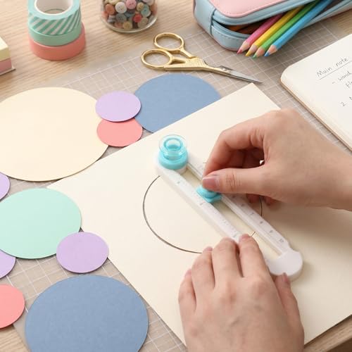 1 PCS Adjustable Circle Cutters for Crafts, Multi Purpose Round Circle Cutter Paper Tool, Easy Operation, Smooth Cutting for Scrapbooking Card Making DIY Projects
