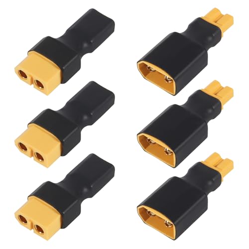 3 Set XT60 to XT30 Male Female Wireless Plugs RC Battery Charger Adapter Connector Compatible with XT30 Connector for RC Lipo Battery Adapter Control ESC and Charger Parts DIY
