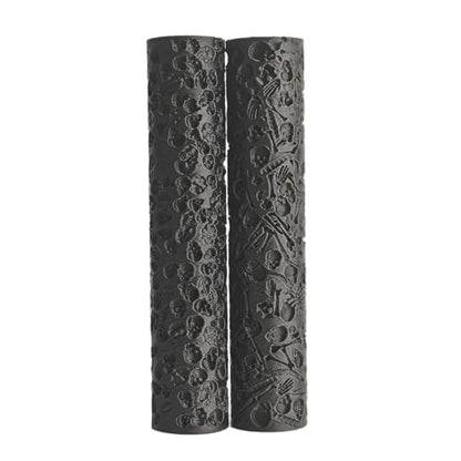LuckyVin Texture Roller Set, 2-Pack Dual Skull & Bone Pattern for Clay, Polymer Clay, RPG & Miniature Terrain Making, 4.92 Inch Sculpting Tools (Skull Pattern Set)