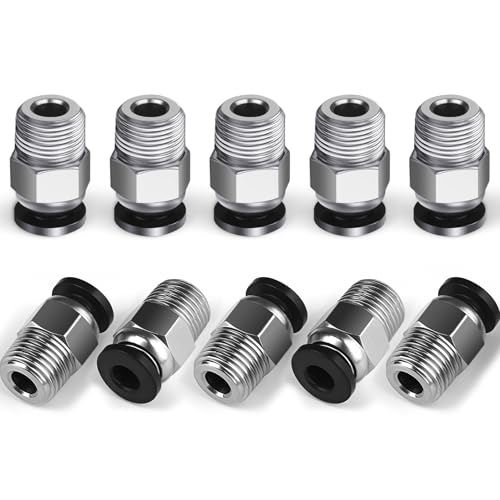 10PCS PC4-M10 PTFE Tube Connector Fittings, Bowden Coupler for 3D Printer
