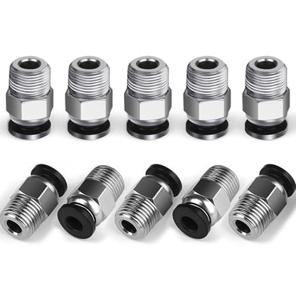 10PCS PC4-M10 PTFE Tube Connector Fittings, Bowden Coupler for 3D Printer