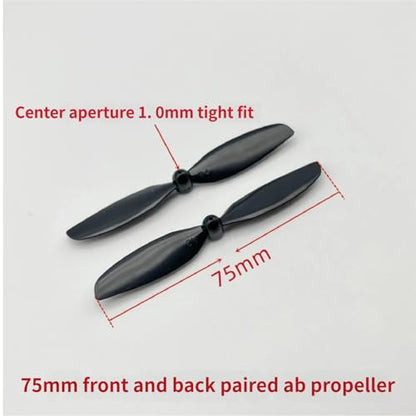 4pcs AB Propeller Blades 45-75mm Mini Drone Propellers, Compatible with Drones, Gliders, and Foam Aircraft (75mm) - style: 75mm