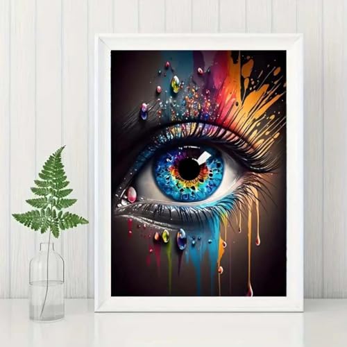 Eye Diamond Painting Kits For Adults,5D Diamond Art Round Diamond Dots Kits - color: Eye