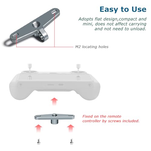 Bike Mount Tripod Adapter for DJI RC/RC2 Remote Control, Neck Strap Holder with 1/4" Screw Hole for DJI Mini 4/Mini 3 Pro