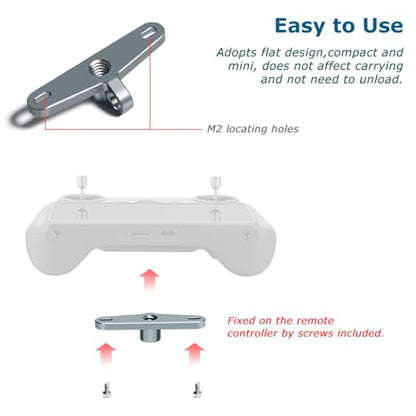 Bike Mount Tripod Adapter for DJI RC/RC2 Remote Control, Neck Strap Holder with 1/4" Screw Hole for DJI Mini 4/Mini 3 Pro