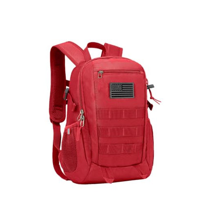 ArcEnCiel 10L/20L Mini X-Small Tactical Backpack MOLLE Daypack Gear Pack Camping Bag with Patch - color: Red, size: 10L