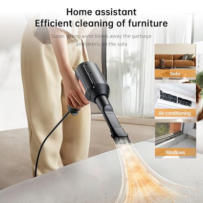 Electric Air Duster, 500W High-Power Corded Compressed Air Canister Replacement with Adjustable Speed, 10ft Cable - for Electronics, PC, Keyboard, Car, Camera, Inflatable Pool Toys