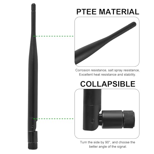 2Pcs 6dBi WiFi Antenna 2.4GHz 5GHz 5.8GHz RP-SMA Male Bluetooth Antenna Audio Range for USB Adapter Camera Video Surveillance Monitor PC Computer WiFi Router Wireless Network Card - size: 2pcs 6dBi