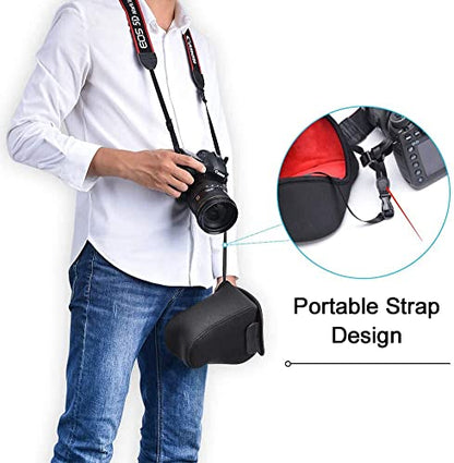 CADeN DSLR SLR Camera Sleeve Case with Neoprene Protection, Compatible for Nikon, Canon, Pentax, Sony and ect...(Medium Black) - size: medium
