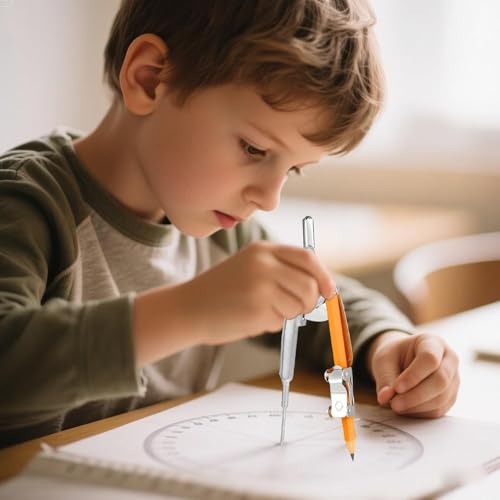 20 Pieces Compass for Geometry Metal Compass Tool Math Compass Bulk Drawing Compass Silver Geometry Compass with Pencil for Student School Classroom Office Woodworking Art Drawing