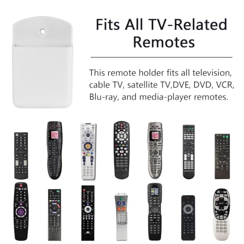 4 Pcs Remote Control Holde Wall Mount, TV Controller Holder, Self Adhesive Remote Holder, Wall Pen Holder Storage Accessories for Home Office School (White) - color: White&4Pcs