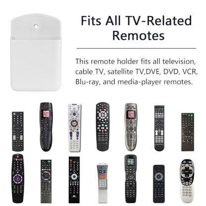 4 Pcs Remote Control Holde Wall Mount, TV Controller Holder, Self Adhesive Remote Holder, Wall Pen Holder Storage Accessories for Home Office School (White) - color: White&4Pcs
