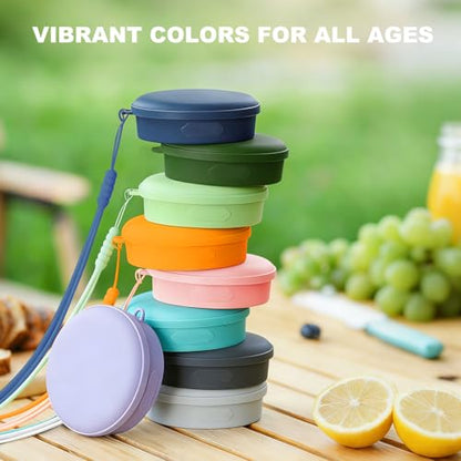 Collapsible Travel Cup, Foldable Water Cup with Lid, for Travel - color: Gray