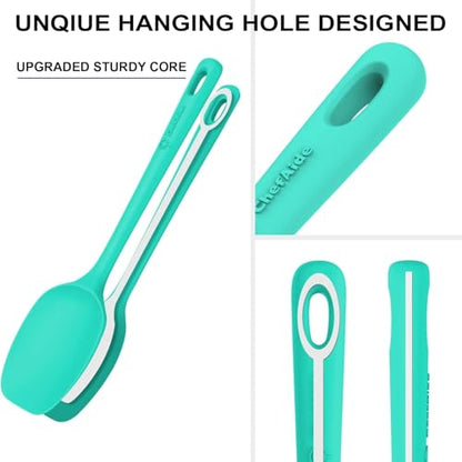 ChefAide 5 Pieces Silicone Spatulas Set, Heat Resistant Rubber Spatula - color: Neutral Color, size: 5 pieces