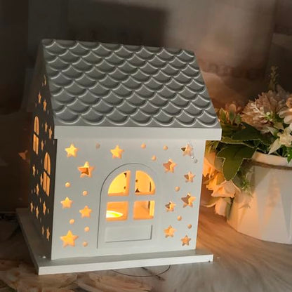 Christmas House Desktop Decoration Epoxy Resin Silicone MoldS0449+S0117-1-4