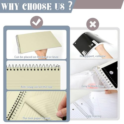 gisgfim 6Pcs Boho Top Spiral Notebooks 8.5x11 College Ruled Steno Pads - color: Boho