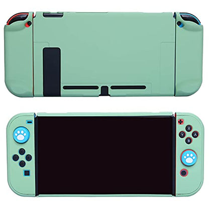 Dockable Case for Nintendo Switch - COMCOOL 3 in 1 Protective Cover Case for Nintendo Switch and Joy-Con Controller with Screen Protector and Thumb grips - Tea Green - color: Tea Green