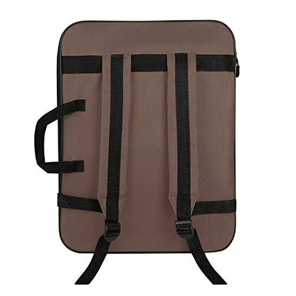 A3 Art Portfolio Carry Case Bag Drawboard Storage Portable Shoulder Tote - color: Coffee