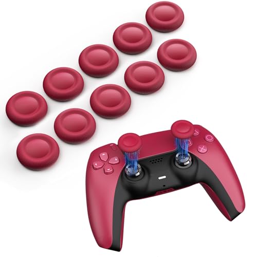 NEWDERY Joystick Replacement Grip Caps for PS5/PS4 Controller - color: RED