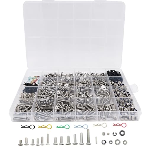 1008Pcs Universal RC Screw Assortment Kit 304 Stainless Steel for Traxxas
