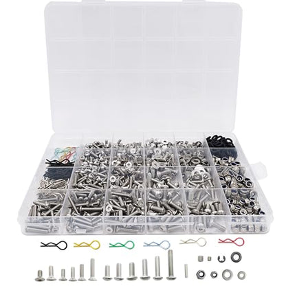 1008Pcs Universal RC Screw Assortment Kit 304 Stainless Steel for Traxxas