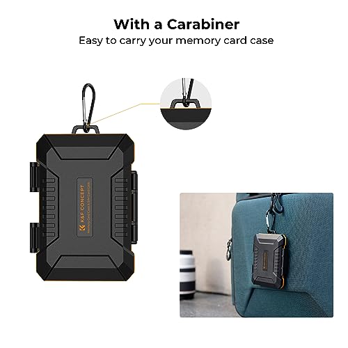 K&F CONCEPT 29 Slot Memory Card Case, Carrying Case for SD, CF, CFexpress - size: For 4 SD+4 CF+12 Micro SD(TF)+5 SIM