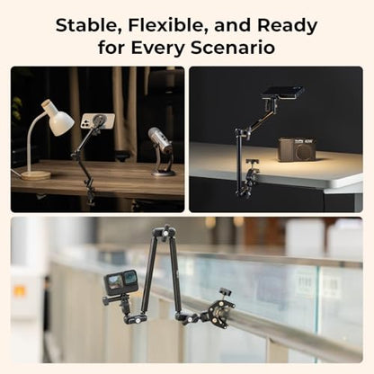 SMALLRIG Desktop Clamp Magic Arm Kit for MagSafe for iPhone, 55cm / 21.6" - style: Double Ball Joints for MagSafe