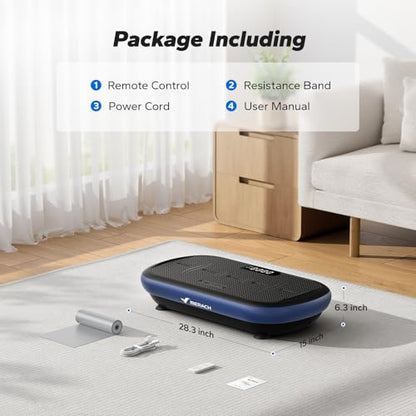 Merach CV40 Curved Vibration Plate Exercise Machine with 440lbs Capacity - color: Blue