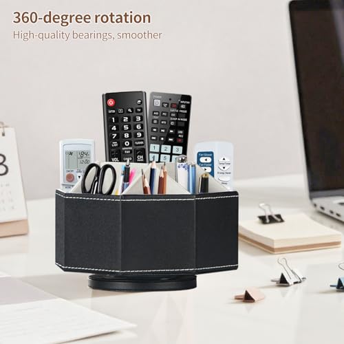 360° Rotating Remote Control Holder,Pen Caddy,Studio Art Supplies Organizer - color: Black