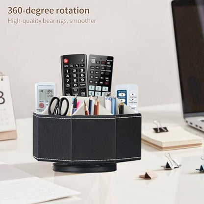360° Rotating Remote Control Holder,Pen Caddy,Studio Art Supplies Organizer - color: Black