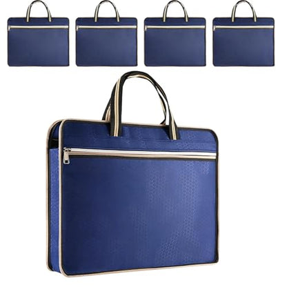 Document Bag with Handle Zipper Folder Small Briefcase Document Pouch for Book Carrying Bag Notary Bag 11.8"x14.9"（5Pcs）