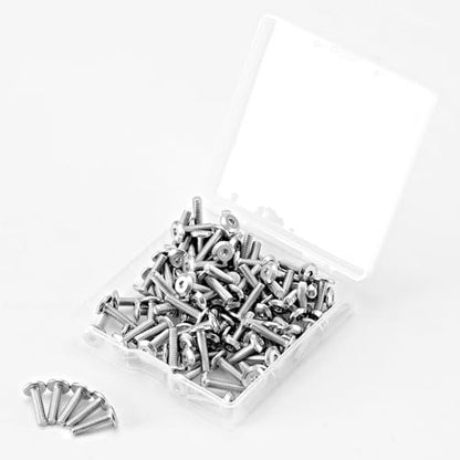 M3-0.5 x 8mm Flat Round Head Hex Socket Cap Screws Bolts, Furniture Screws, 304 Stainless Steel, Metric Allen Hex Drive, Bright Finish, Machine Fully Threaded, 100PCS - size: M3-0.5 x 8mm(100PCS)