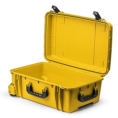 Seahorse 920 Professional Suitcase - TSA Approved, Mil Spec, IP67 Waterproof, USA Made, Secure Lockable Protective Wheeled Hard Case for Travel Enthusiasts - color: Yellow, style: 920 Empty