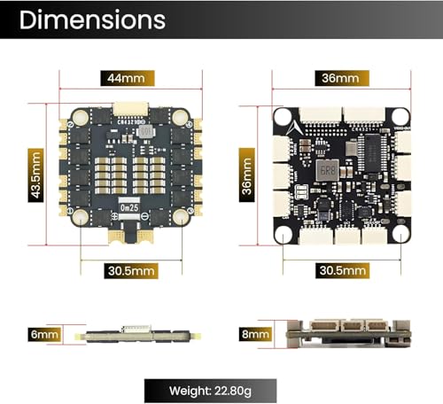 AERO SELFIE H743 Flight Controller with 60A 8 bit ESC 30x30 Stack: Supports 2-6S LiPo, Dual IMU, Compass, Barometer, Compatible with Betaflight, INAV, PX4, Ardupilot for FPV & Racing Drones