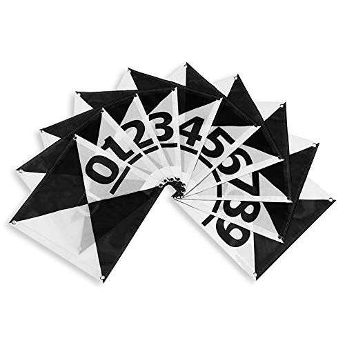 Sky High Bull's-Eye Drone Ground Control Point GCP - UAV Aerial Target for Mapping & Surveying (10 Pack) | Center Passthrough Numbered 0-9 (Black/White Markers) | Pix4D & DroneDeploy Compatible - size: 24in Iron Cross Passthrough Numbered (10)