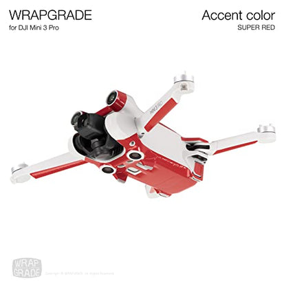 WRAPGRADE Skin Stickers Compatible with DJI Mini 3 Pro | Accent Color (Super RED) - color: Super Red