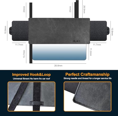 Veharvim Sun Visor Extender for Car (Polarized, UV400, PC Lens, 2 Side Sunshade), Car Visor Extender Sun Blocker, Visor Extender Attachment, Anti-Glare for Safe Driving