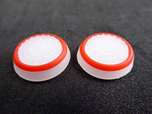 Silicone Thumb Stick Joystick Cap Analog Grip Thumbsticks Cap Cover Case for Switch NS Controller (White-Red) - color: White-Red