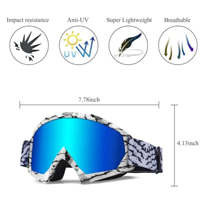 Motocross Helmet Goggles for ATV Dirt Bike Riding, 2-Pack - color: Camo White Frame+black Frame