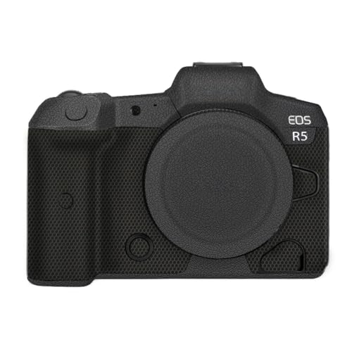 Anti-Scratch Camera Skin Wrap R5 Sticker Coat Vinly Protective Film Body Protector Decals Cover for Canon EOS R5 R 5 (Leather Black) - color: Leather Black