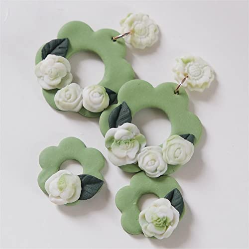 Flower Polymer Clay Molds, 2Pcs Polymer Clay Molds for Jewelry Making, Daisy Sunflower Rose Miniature Silicone Molds (13Flowers) - color: 13Flowers